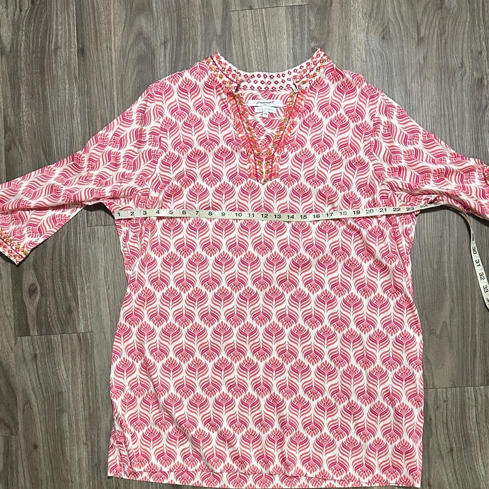 Foxcroft Pink and White Patterned Blouse - Picture 10 of 14
